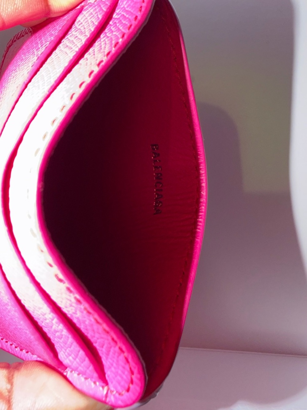 Balenciaga Hot Pink Leather Card Sleeve - Picture 8 of 9